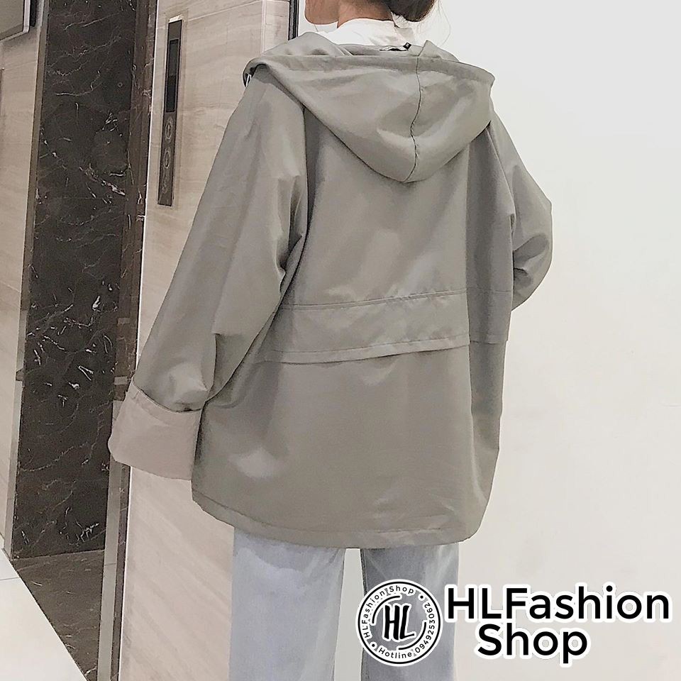 Áo khoác dù 2 lớp màu trơn Basic siêu nhẹ mát, áo khoác gió form rộng HLFashion