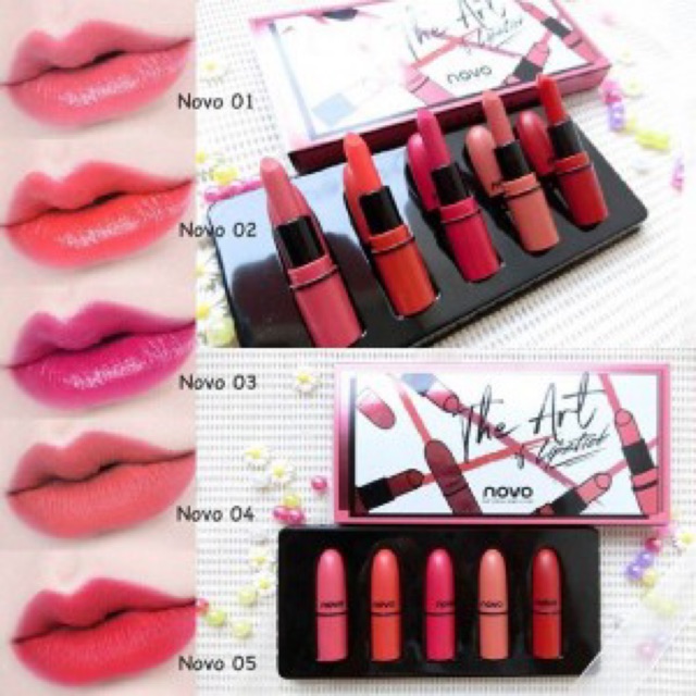 Set 5 cây son novo siêu lì