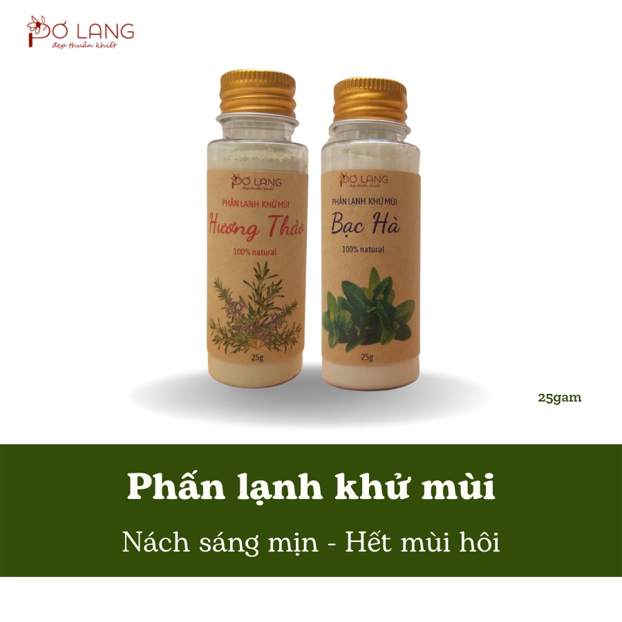 Phấn lạnh bột khử mùi cơ thể Pơ Lang lọ 30gam (Khử mùi 24 giờ, không vàng áo)