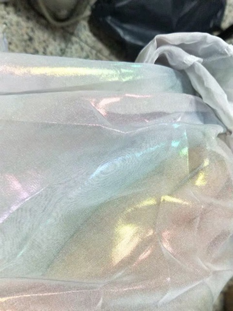 (Ảnh thật) Áo sơ mi ulzzang cầu vồng 7 màu lấp lánh xuyên thấu trong suốt sexy siêu lạ vải phản quang dưới mặt trời