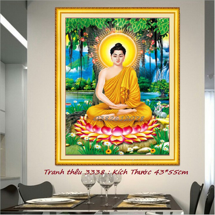 ❤FLASH SALE❤ Tranh Thêu Chữ Thập Phật Thích Ca Mâu Ni - Tranh Thêu 3D