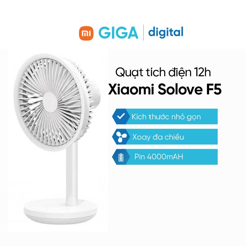 Quạt tích điện để bàn 12h Xiaomi Solove F5