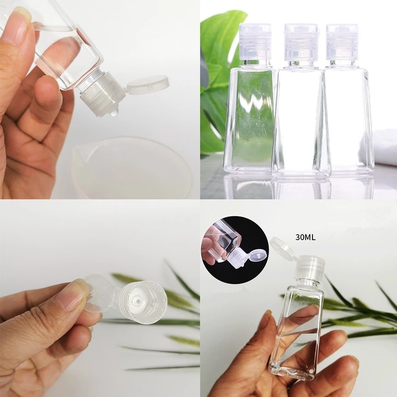 Chai Nhựa Rỗng Trong Suốt Hình Thang Dung Tích 30ml / 60ml Đựng Nước Rửa Tay Tiện Dụng