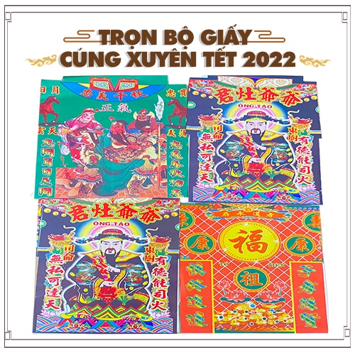 Combo Giấy Cúng Xuyên Tết 2023 [Kèm Bài Khấn] Mang May Mắn Tài Lộc Cho Gia Đạo - Đồ Thờ Cúng Thiên Lộc