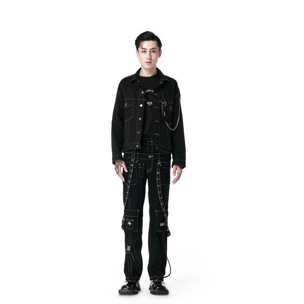 DOUBLE WAIST PANTS - BLACK - UNIQ - Quần hai cạp UNISEX