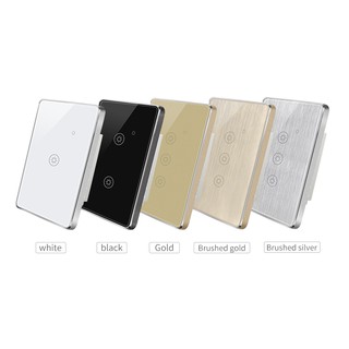 Công tắc cảm ứng thông minh Tuya Zigbee, Viền Kim Loại Vàng. Hỗ trợ Alexa, Google Home, IFTTT