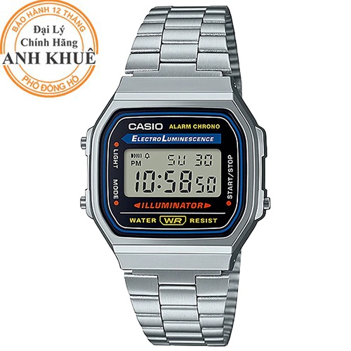 Đồng hồ unisex dây kim loại Casio Anh Khuê A168WA-1DF