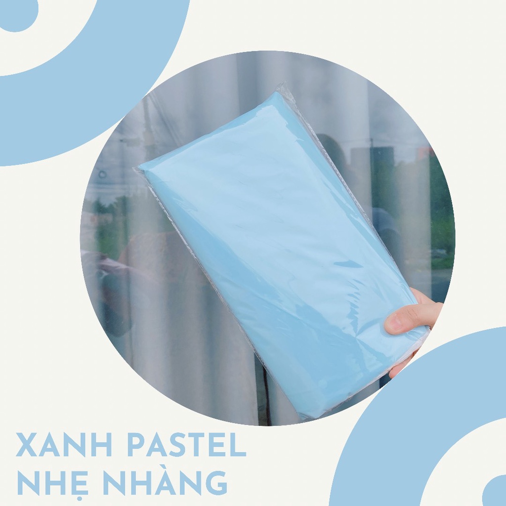 SET 100 Túi gói hàng niêm phong xanh nhạt Pe màu xanh nhạt có lớp keo dán siêu tiện lợi