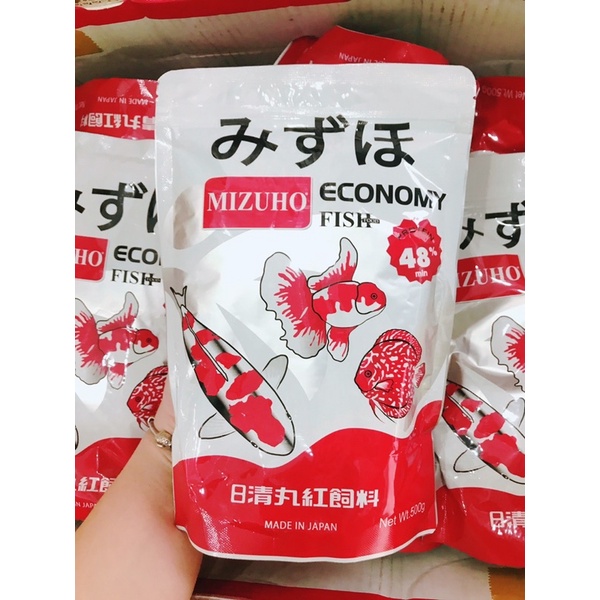 Cám Nhật MIZUHO ECONOMY FISH FOOD Túi 500g - Thức ăn cá cảnh dùng cho Cá Vàng, Cá Koi, Cá Dĩa