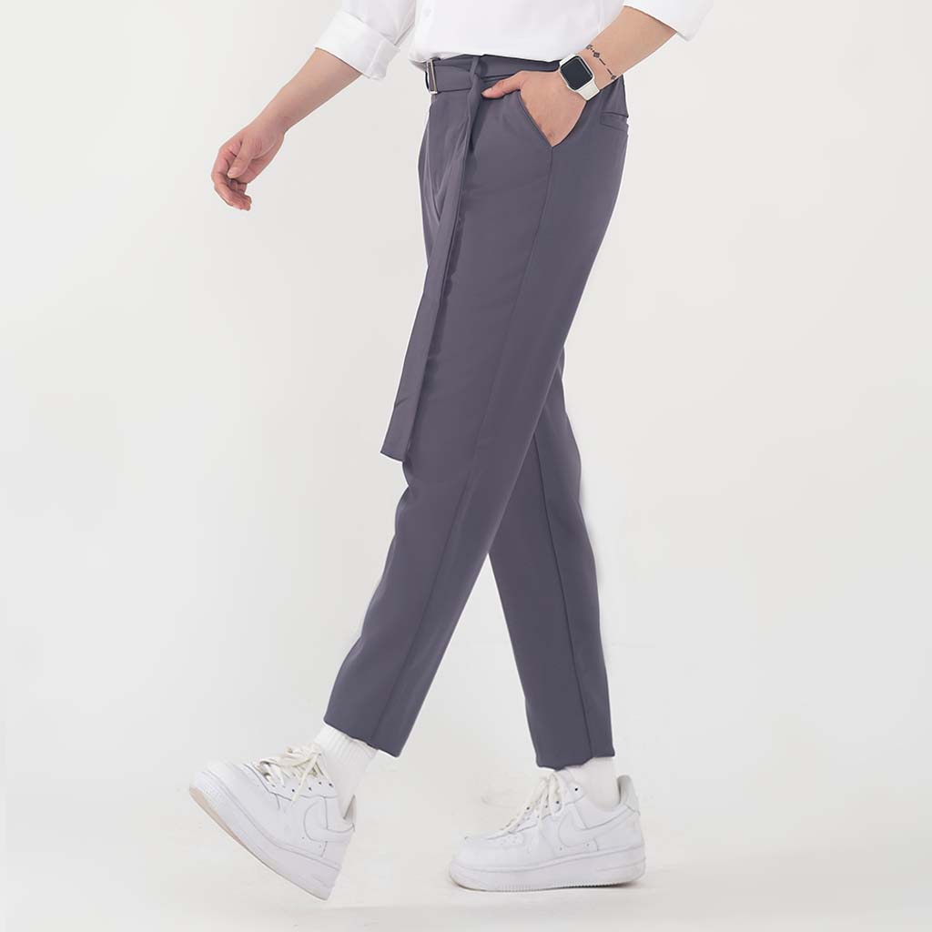 Quần âu cạp cao nam Maltrik Bigsize màu xám thiết kế cạp chun có size lớn cho người béo đến 120kg