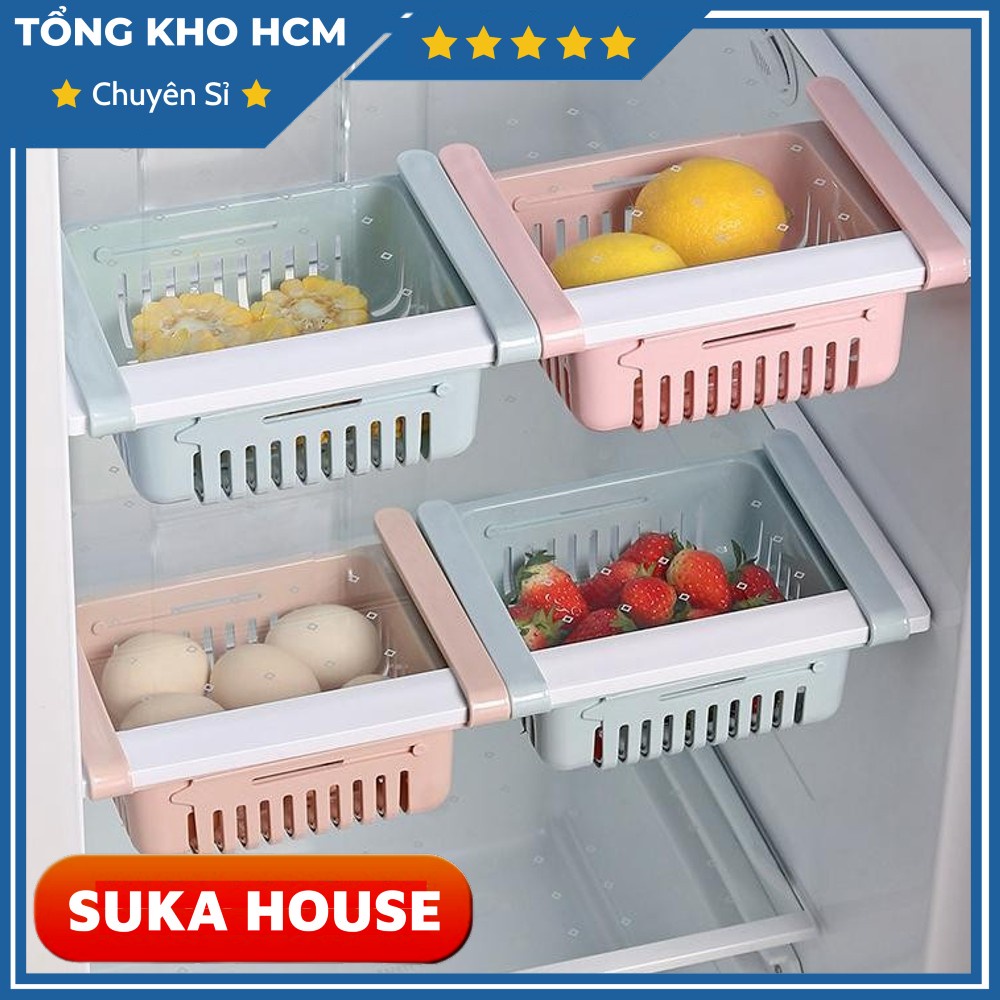 Rổ Kéo Đựng Đồ Tủ Lạnh Thu Gọn Chứa Đồ Ngăn Nắp và Nhiều Hơn SUKAHOUSE HA03