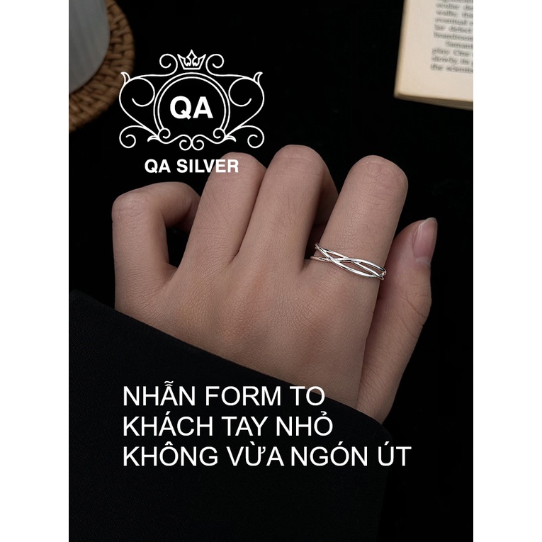 Nhẫn bạc 925 tầng đan chéo nữ form nhỏ ngón út S925 LAYER Silver Ring QA SILVER RI210202