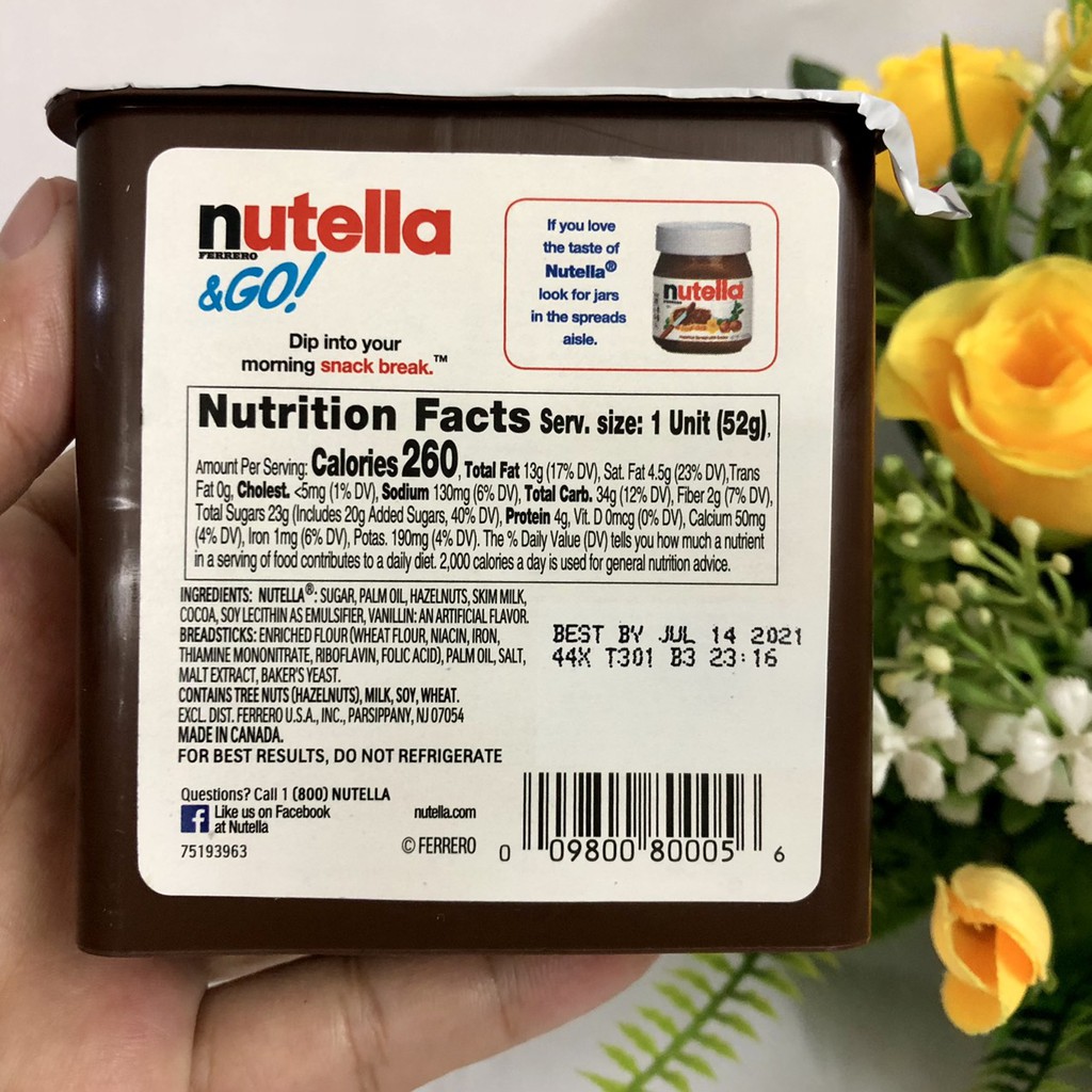 ❤️ Sale Xả Kho [Date 7/2021] Bánh que chấm mứt kem Socola hạt dẻ Nutella Hazelnut Mỹ | BigBuy360 - bigbuy360.vn