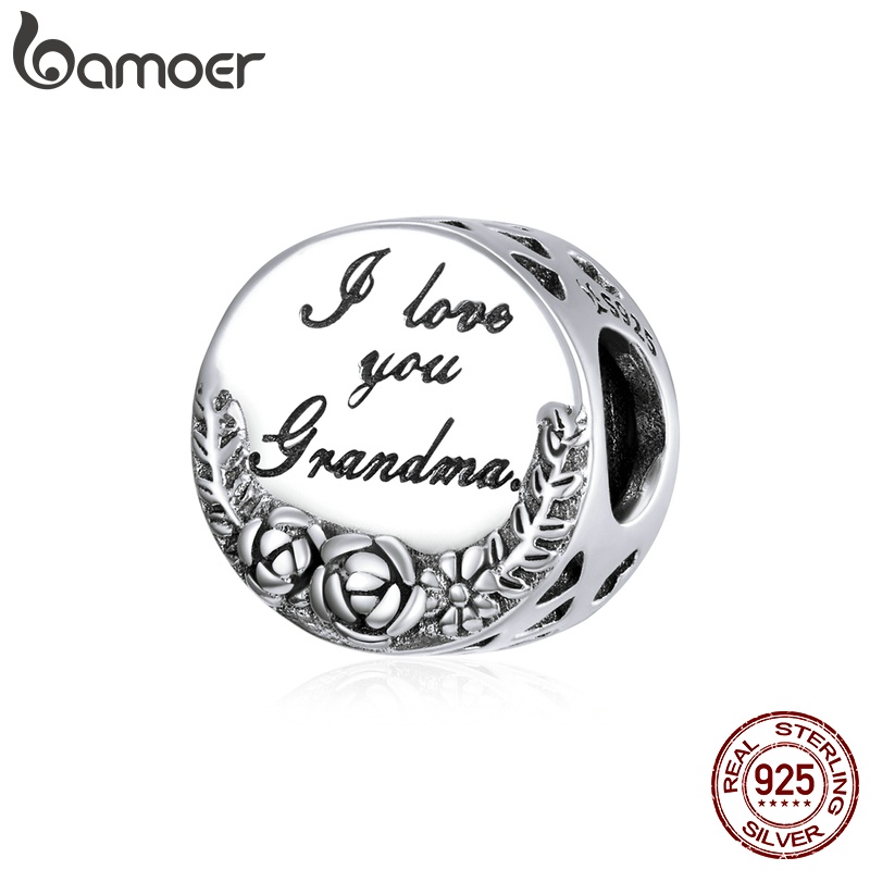 BAMOER Mặt Dây Chuyền Bạc 925 Hình Trái Tim Đính Đá CZ Dành Cho Gia Đình Sc1762