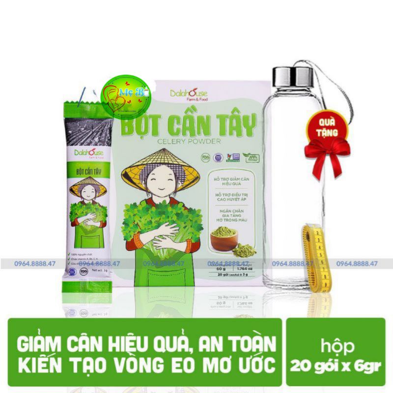 bột cần tây sấy lạnh nguyên chất tặng bình