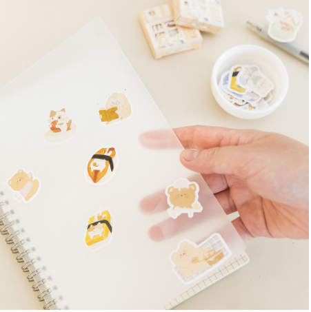 Set 45 Nhãn Dán Trang Trí Hộp Hình Ngôi Nhà Dễ Thương