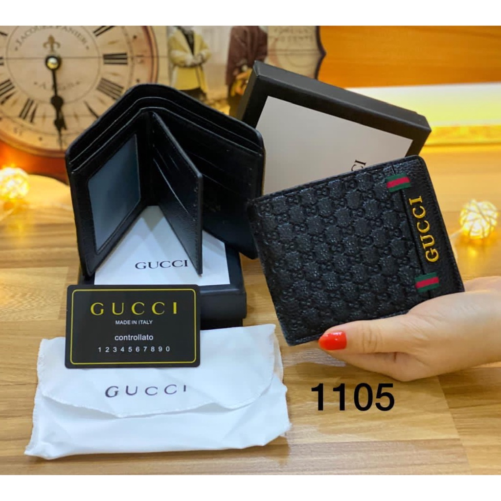 Ví Da Nam 1101 There Is BOX GUCCI L2 J2G9 Thiết Kế Đơn Giản Thời Trang