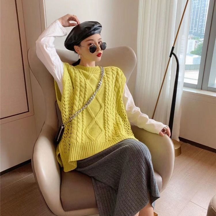 Áo Sweater dệt kim cổ tròn dáng rộng ấm áp thời trang cho nữ | BigBuy360 - bigbuy360.vn