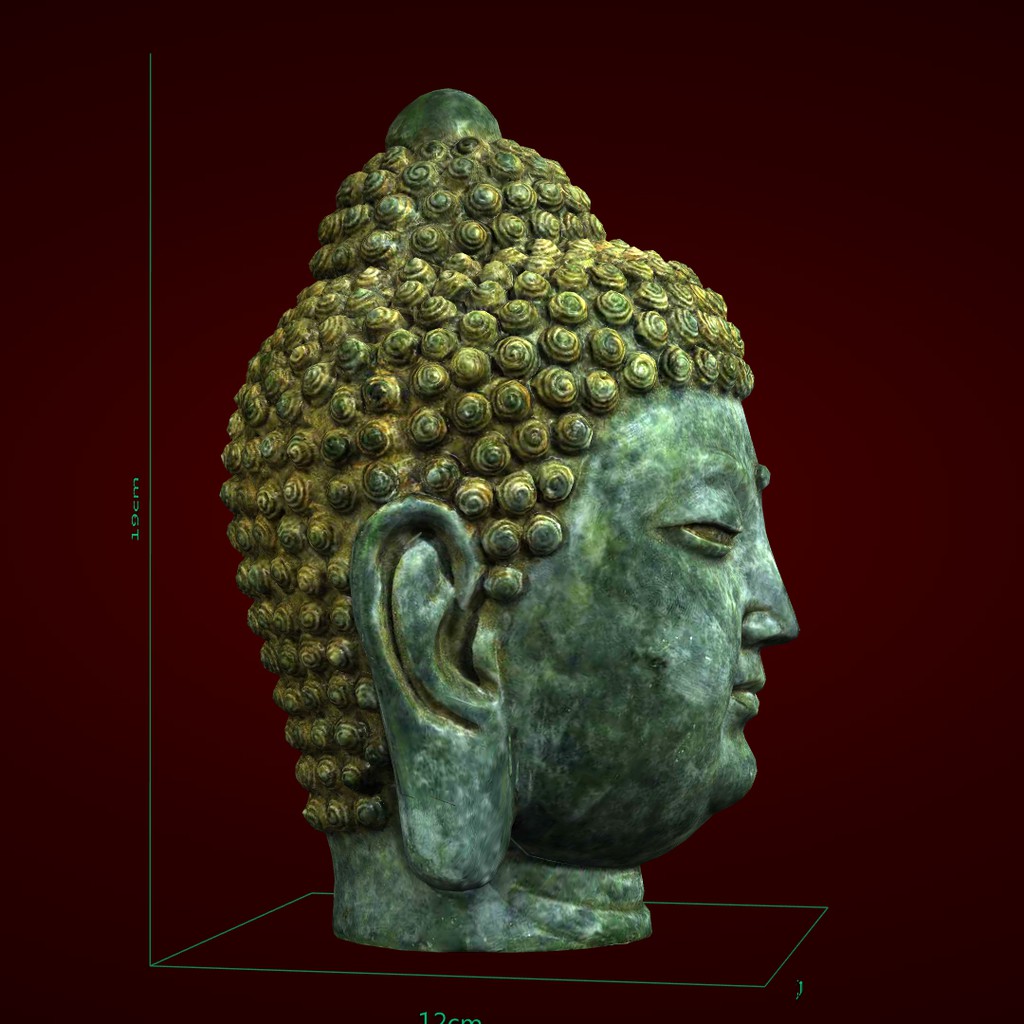 Tượng đầu phật Thích Ca - Xưởng E3D - Trang trí bể cá - PH 078