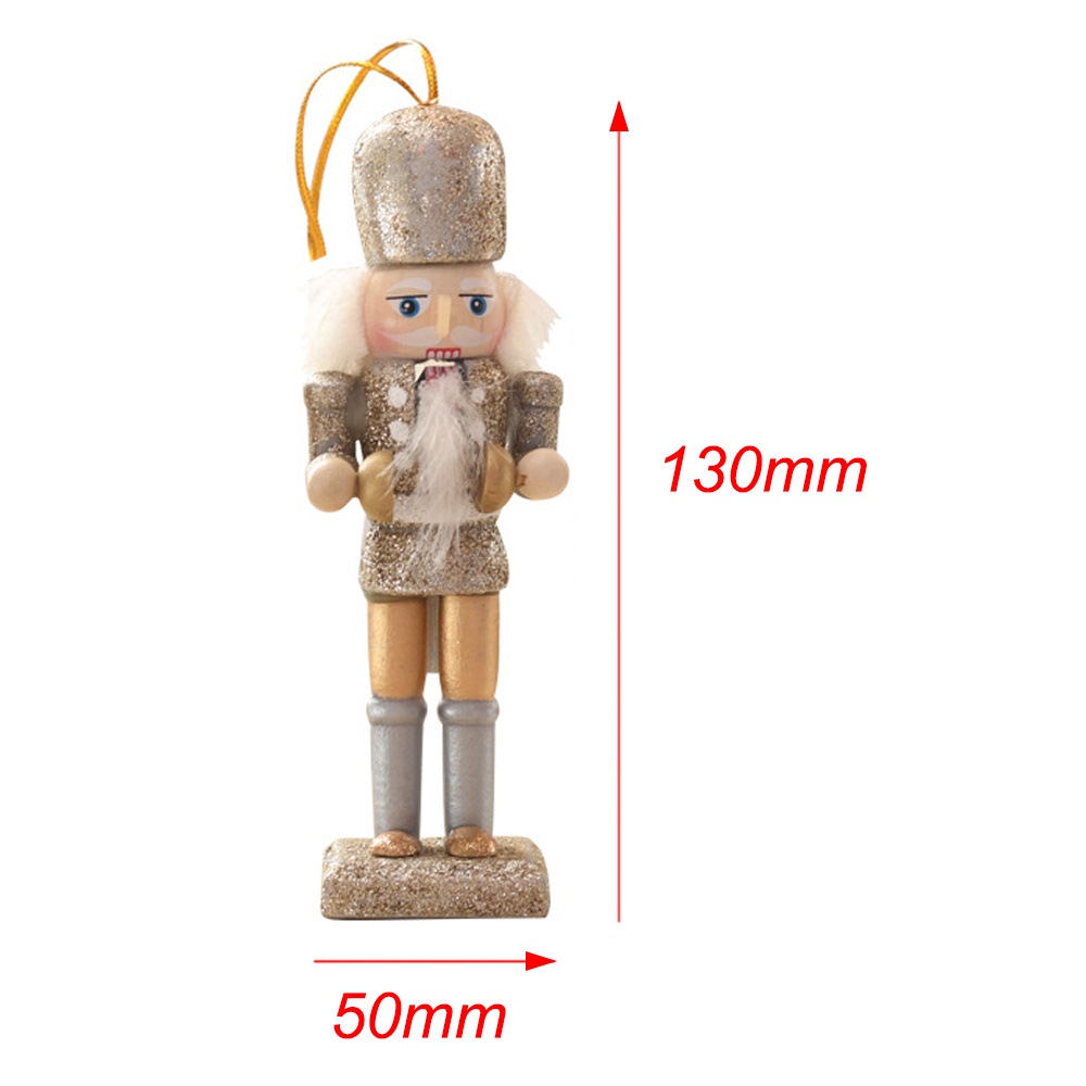 Set 5 Búp Bê Gỗ Đính Hạt Dẻ Lấp Lánh Trang Trí Giáng Sinh