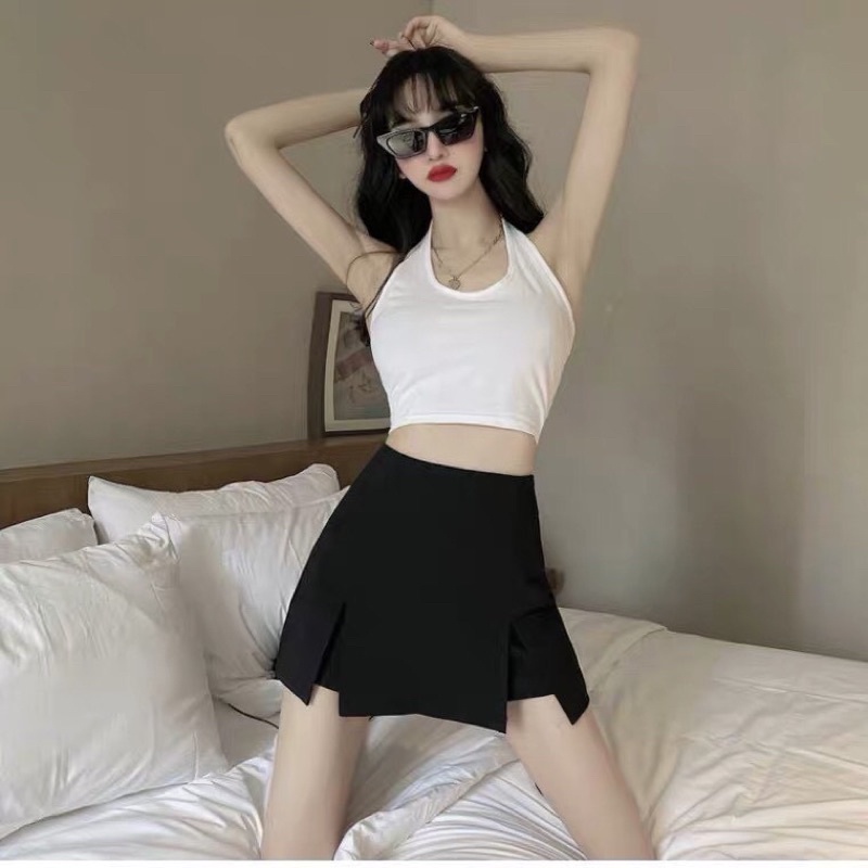 Quần giả váy dáng chữ A xẻ tà 2 bên hách dáng cực đỉnh Junnie Closet