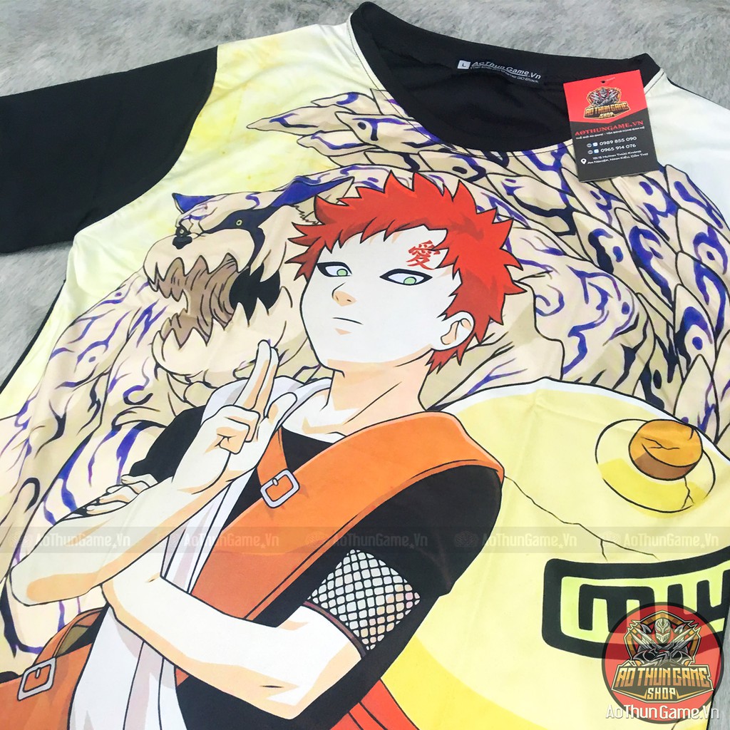 Áo thun Naruto 3D Đen, Gaara, Sasuke Retsude, áo phông Anime Manga có size bé cho trẻ em mới nhất (Shop AoThunGame