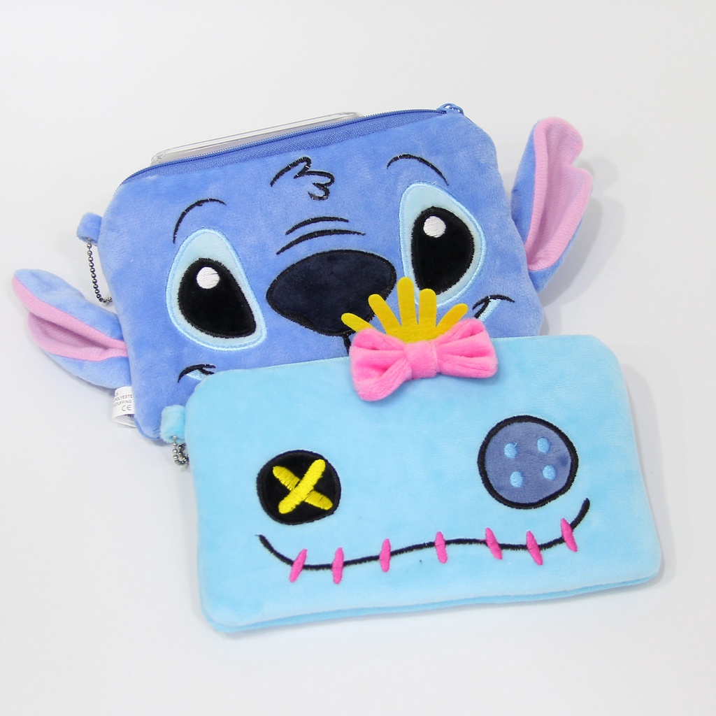 Gấu dâu Túi Đựng Tiền/Điện Thoại/Tiền Xu Hình Chú Báo Hồng/Stitch Dễ Thương Cho Nữ