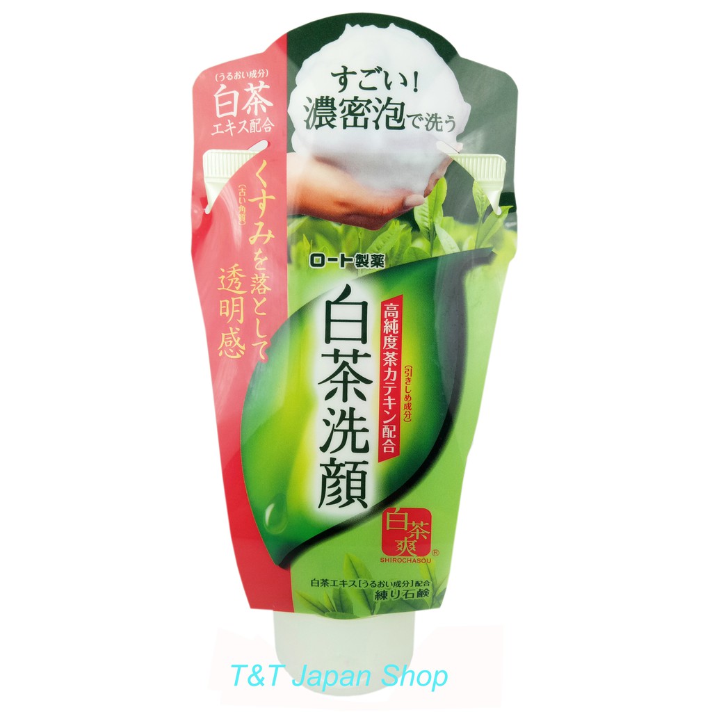 Sữa rửa mặt trà xanh Rohto Shirochasou green tea foam 120g