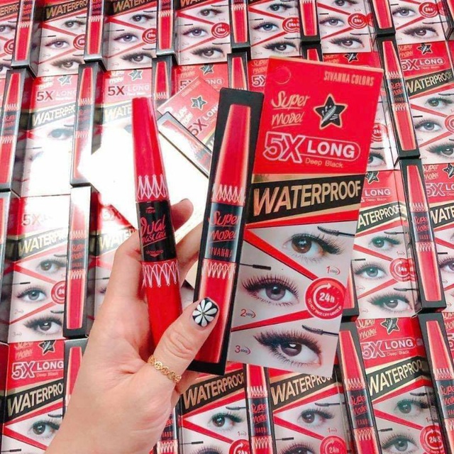 Mascara supper model 5X long deep black mi - siêu dài, bền màu, chống nước [Thái Lan]