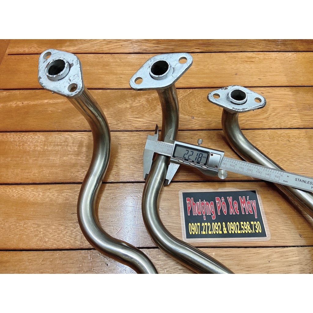 Cổ pô inox phi zin 22mmX2mm gắn zin dành cho ATTILA 1 2 3 4 /Shark /elizabeth XC /AB 125-150 /SHVN 2019 quay đầu/ AB 110