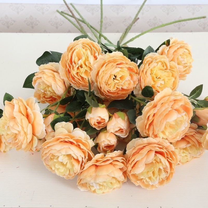 Bó Hoa Hồng Lụa 3 Đầu Trang Trí Nhà Cửa