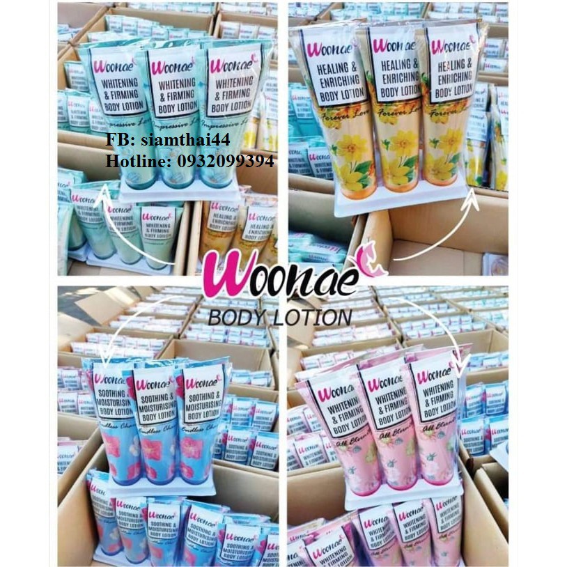 Lotion Nước Hoa Woonae Làm Dịu Dưỡng Trắng Hồng Toàn Thân 200ml