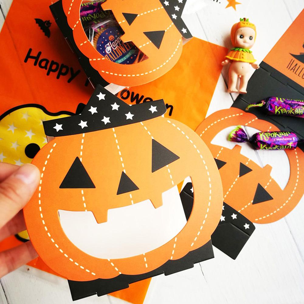 Set 24 Túi Giấy Đựng Kẹo Hình Ma Trang Trí Halloween DIY