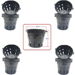 Combo 10 chậu nhựa đen trồng lan phi 16