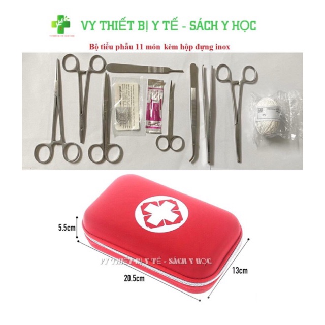 Bộ tiểu phẫu 11 món có hộp đựng cao cấp (Bộ phẫu thuật thực hành