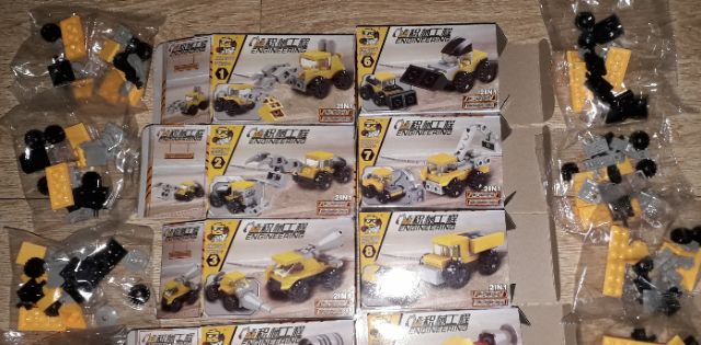 Sét Lego_EnGiNeering lắp ráp Xe công trình xây dựng có nhiều chi tiết bằng nhựa ABS trọn bộ