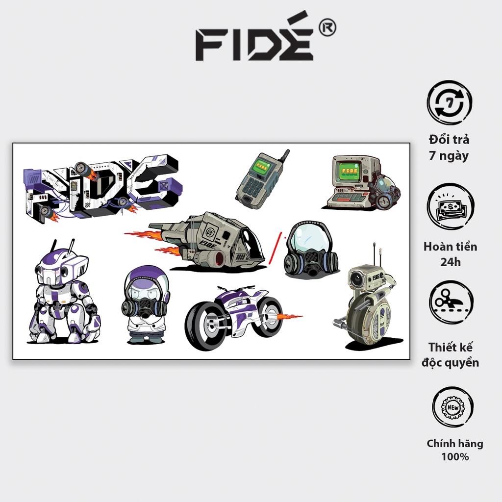 Sticker FIDE OFFICIAL chống dán nón bảo hiểm ,vali , sách , vở , laptop , điên thoại