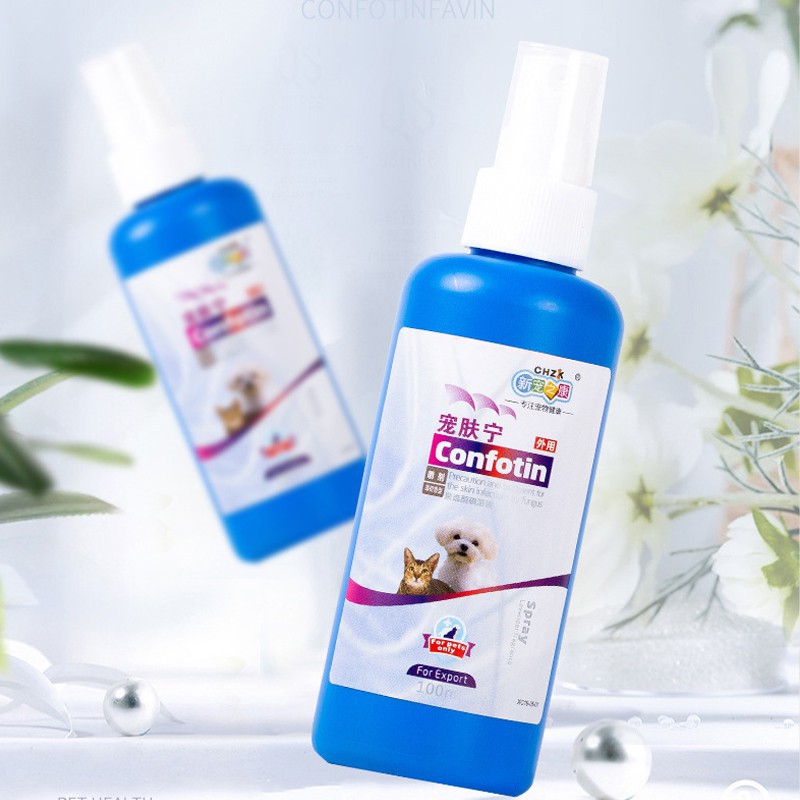 Thuốc trị nấm cho mèo chó CHZK CONFOTIN - 100ML- tinh chất ngải cứu kháng viêm và mau lành vết thương