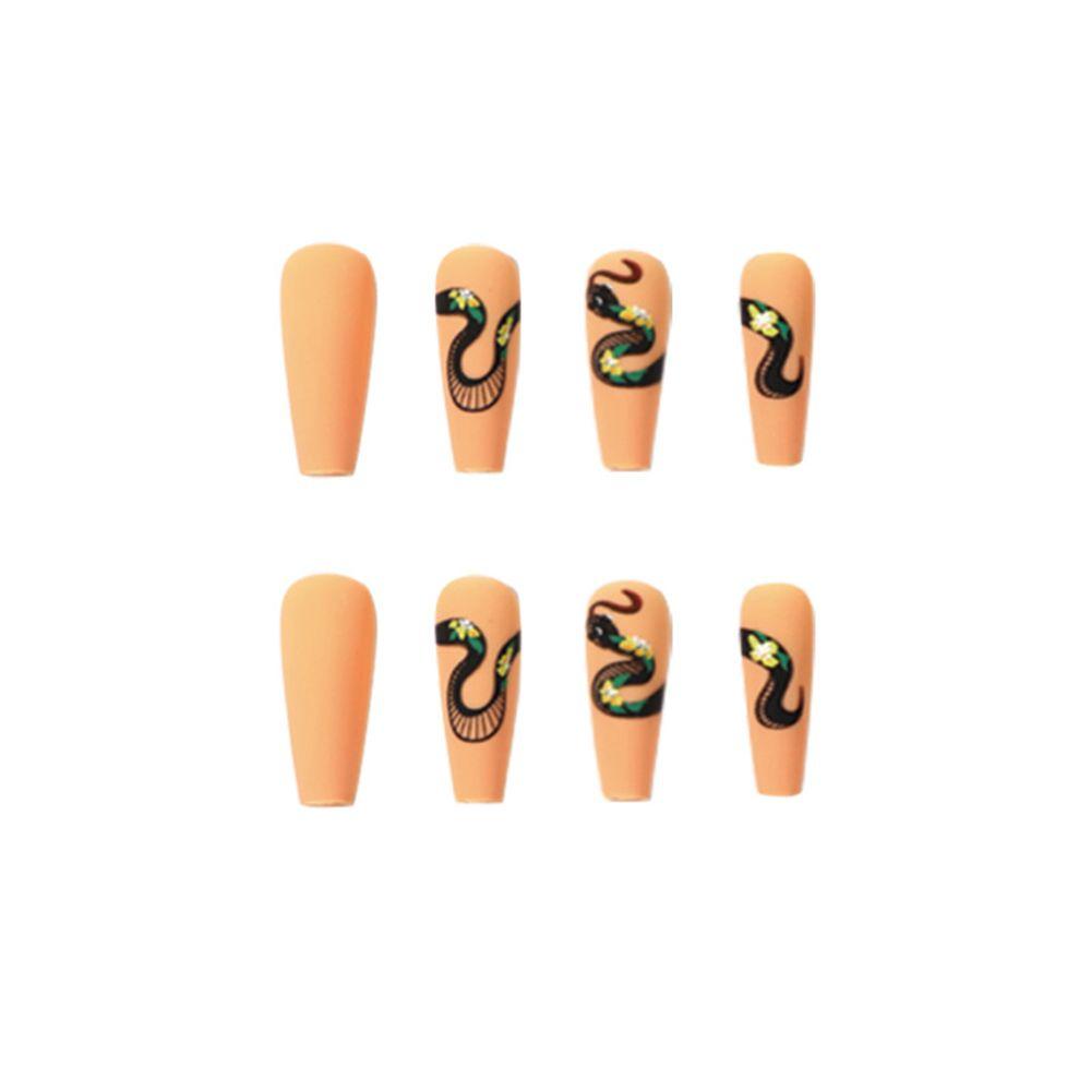 XIANTIN Set 24 Móng Tay Giả Họa Tiết Trái Tim / Rắn / Trái Tim Trang Trí Nghệ Thuật