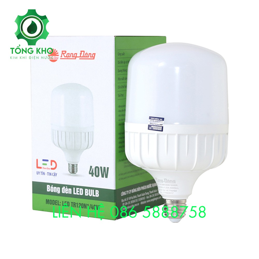 Bóng đèn LED Bulb trụ nhôm đúc Rạng Đông 50W, 40W - Tổng kho kim khí điện nước