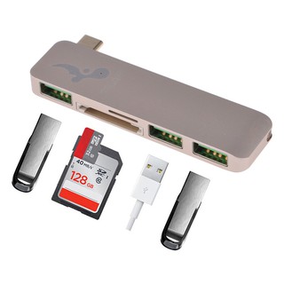 Bộ chuyển đổi đa năng Type-C sang USB3.0 HUB + Đầu đọc thẻ nhớ TF SD