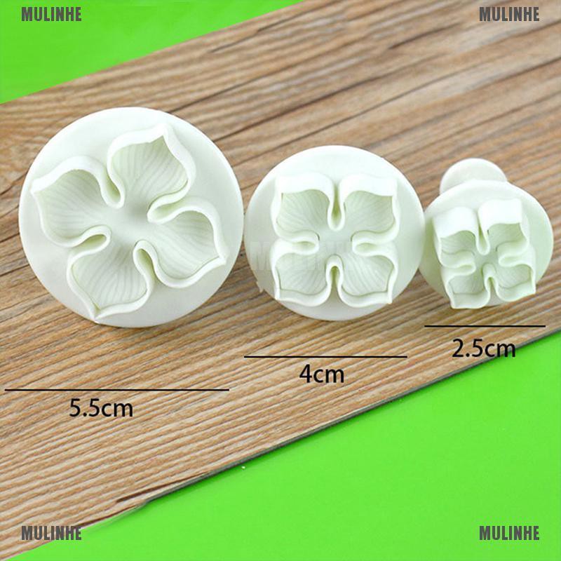 Set 3 Khuôn Nhấn Tạo Hình Hoa Trang Trí Bánh DIY