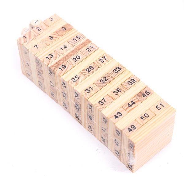 Bộ Đồ Chơi Rút Gỗ Cỡ Lớn – Chọn Size - 54 Thanh Rút Gỗ Kèm 4 Con Xúc Xắc Cho Bé Chính Hãng Dododios