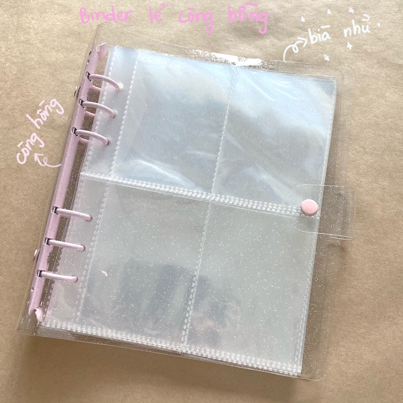 Sổ đựng card Binder nhũ vuông kèm sheet đựng card