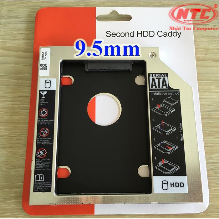 k89 Caddy Bay mỏng 9.5mm chuẩn SATA 3 lắp HDD/SSD thay vào ổ DVD trên laptop (bạc) 1