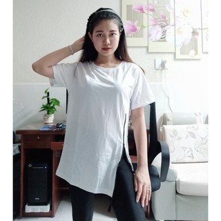 Sale hết mẫu - áo thun unisex nam nữ phối zip độc lạ