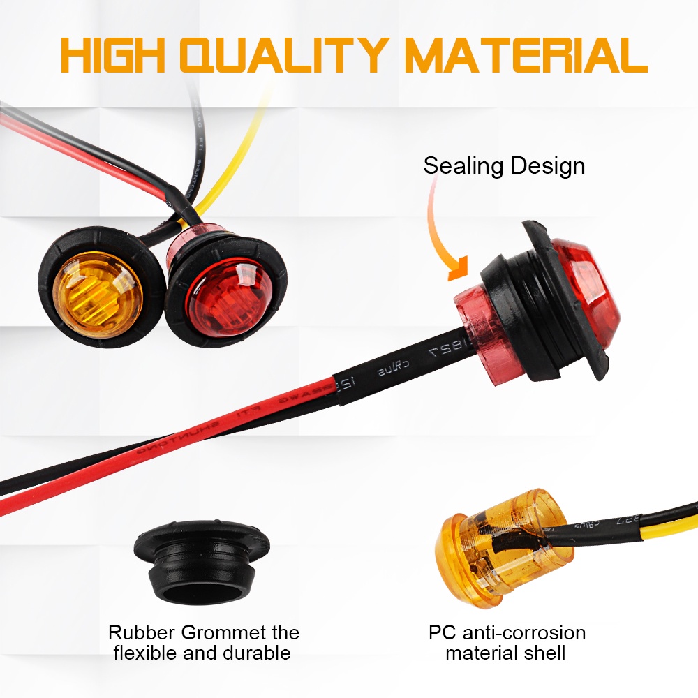 Bộ 2 Đèn Cảnh Báo 3 Bóng LED 12V 24V Gắn Đuôi Xe Hơi / Xe Tải