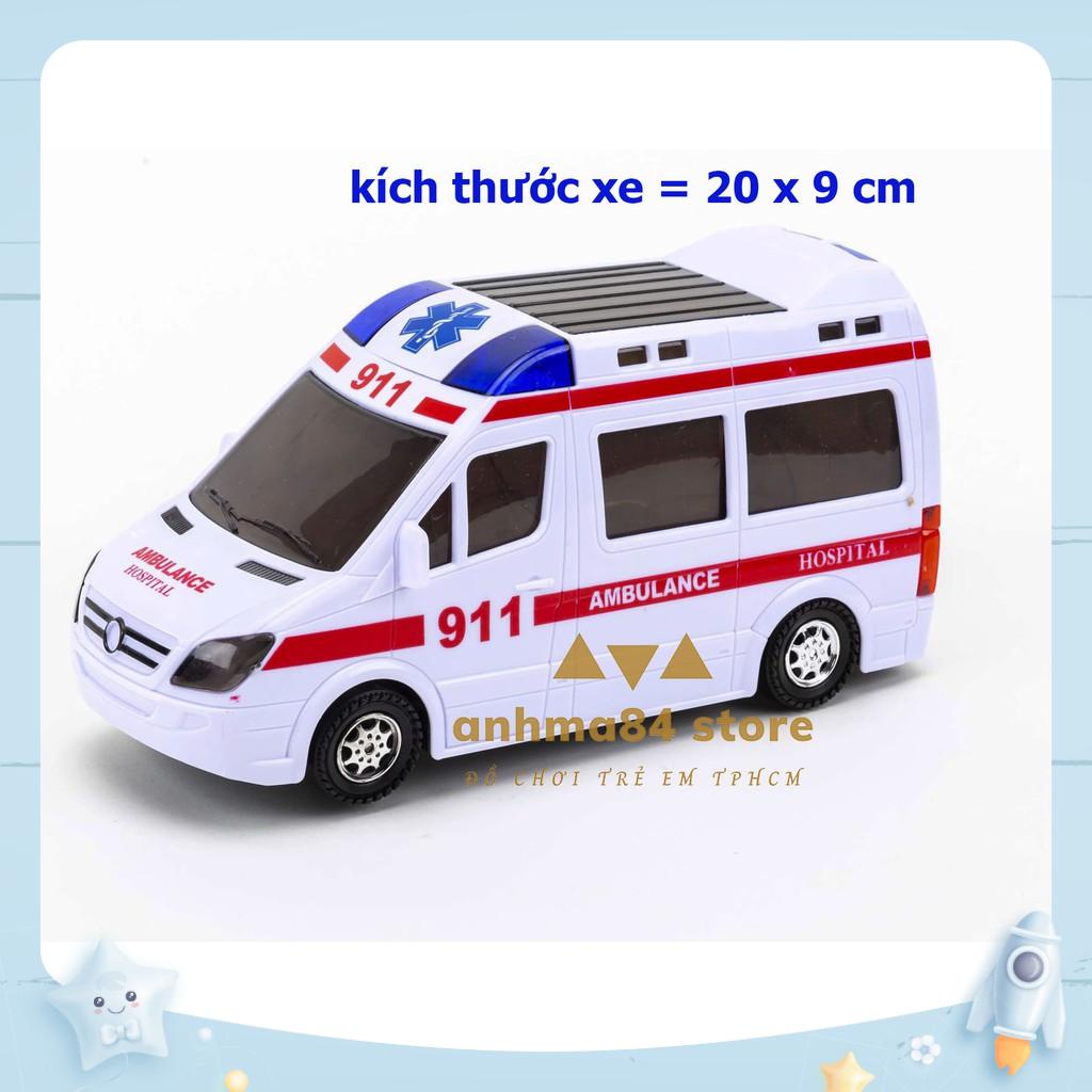 Đồ chơi Xe Cứu Thương chạy pin tiểu - Xe cấp cứu phát nhạc đèn vui nhộn - anhma84 store