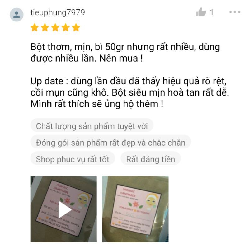 Bột Diếp Cá Nguyên Chất Giảm Mụn, Trắng Da, Mờ Thâm - Mỹ Phẩm Handmade