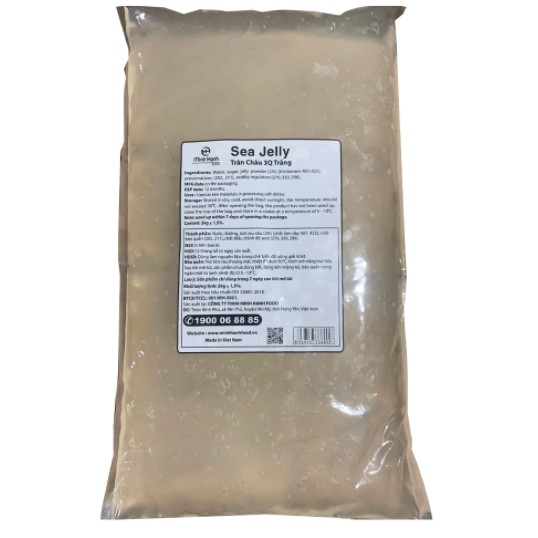 THẠCH TRÂN CHÂU 3Q SEA JELLY MINH HẠNH TRẮNG/ ĐEN - 2KG/ GÓI - Hàng Có Sẵn, hạt trân châu rất giòn